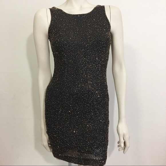 Bieff Basix little black dress Silk Beaded - Picture 2 of 7